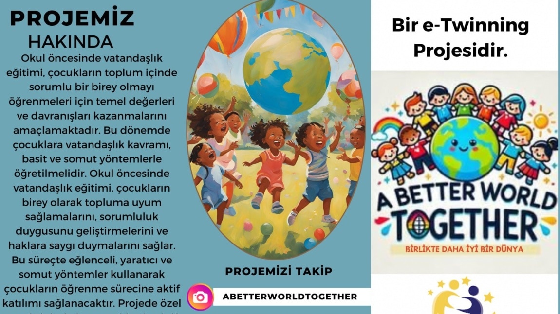 A BETTER WORLD TOGETHER( Birlikte Daha İyi Bir Dünya) E Twinning Projemiz Başlamıştır.